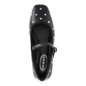 Scoop Womens Mary Jane Flats Size 8 Black Studded Memory Foam Ballet Shoes thumbnail 4