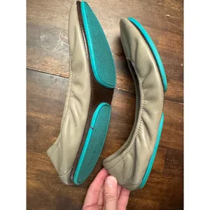 Tieks taupe slip on foldable flats women's size 9- see desciption thumbnail 3