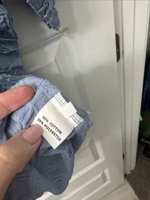 Women’s Light Blue Short-Sleeve Textured Shirt thumbnail 2