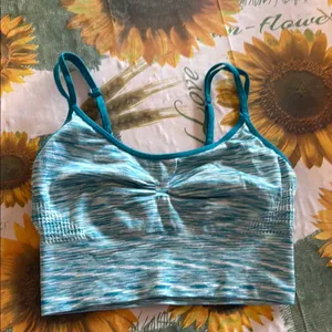 Teal and White Sports Bra thumbnail 1