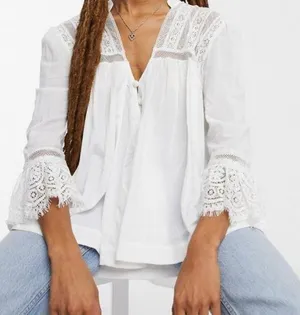 Free People Esme embroidered blouse size s… thumbnail 1