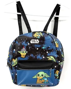 Star Wars‎ Mandalorian Grogu Frog Dessert Mini Backpack Yoda Character Galaxy thumbnail 1