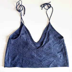Victoria's Secret Womens Navy Zebra Jacquard Tie Shoulder Satin Cami Top Size S thumbnail 6