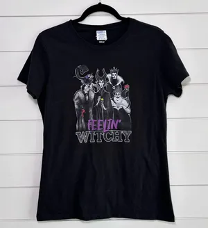 Disney Black Graphic Women's Tee with Witchy Villains Design. Size‎ M thumbnail 1