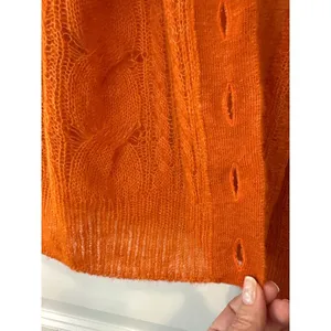 Free People Moon Sky Alpaca Cardigan Orange Zest Size L NWT‎ thumbnail 6