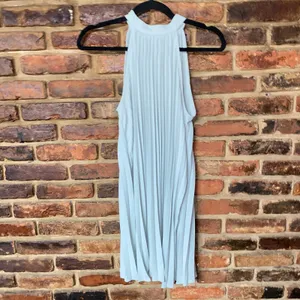 NWT Shein Bae Light Blue Sleeveless Pleated Tie Back Halter Mini Dress Women's 4 thumbnail 2