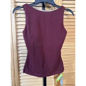 OGL Ribbed Built-In Bra Tank Top Burgundy Size XS Stretchy Cooling Fabric New thumbnail 3