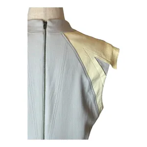 Helmut Lang Dress Women‎ 10 Gray Cream Blistered Leather Panel Sheath Mini thumbnail 8