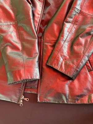 Women’s Black Leather Jacket with Fur Collar Size XL thumbnail 7