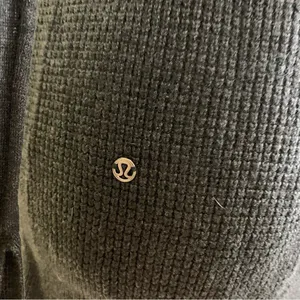 Lululemon Black Waffle Knit V Neck Long Sleeve Sweater 4 Women's thumbnail 4