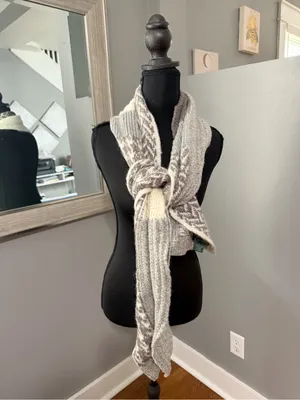 Lauren Ralph Lauren Patchwork Wool Mohair Blend Knit Scarf thumbnail 4