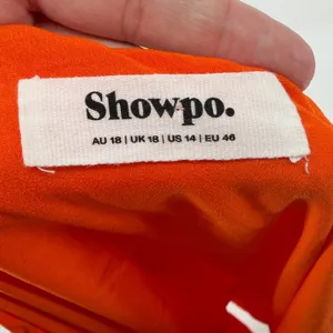 Showpo Orange Draped‎ Mini Dress US 14 Asymmetric Ruffle Cocktail Party thumbnail 4