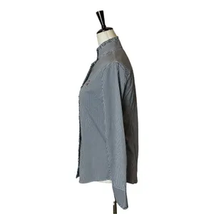 Peter Millar Black And White Gingham Long Sleeve Button Down Ruffle Trim Top XS‎ thumbnail 3