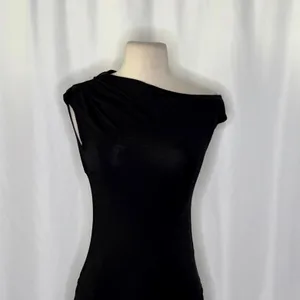 NWT!! J. CREW Stretch Cotton Blend Off the Shoulder Top Solid Black XXS XX-Small thumbnail 3