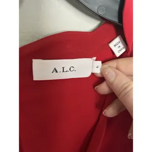 ALC Red Scallop Eva V-Neck Mini Dress Size 4 Designer Special Occasion Sexy thumbnail 11