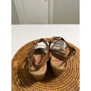 Jellypop Womens Brown Strappy Wedge Sandals Memory Foam Espadrille Heel thumbnail 5