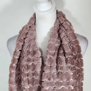 Purple and Silver Sequin Faux Fur Infinity Scarf One Size thumbnail 2