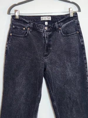 Abercrombie & Fitch Black The Baggy Low Rise Jeans Cut-off Hem Size 27/Size 4 thumbnail 2