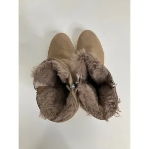 J/Slides NYC Womens Taupe Nubuck Leather Faux Fur Lined Platform Boots‎ Size 10 thumbnail 5