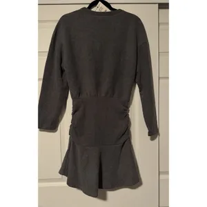 Zara Gray‎ Ribbed Knit Sweater Mini Dress Blend Chunky Structured Tik Tok Flaw thumbnail 2