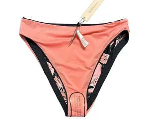 BCBGeneration Bikini Bottom Reversible Peach Black Panther Bathing Suit Sz L NWT thumbnail 4