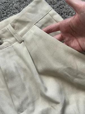 Women's Cream Ankle Tapered Pleat Pants thumbnail 3