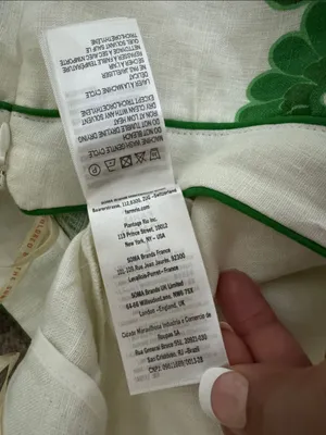 FARM RIO Women’s Midi Skirt White Green Floral Festival Linen Size Large thumbnail 14