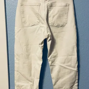 Size 4 American Eagle White Mom Straight Leg Stretch Jeans thumbnail 7
