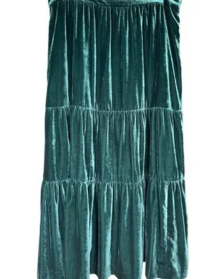Boden Green Viv Velvet Tiered Maxi Skirt‎ Sz 14 thumbnail 5