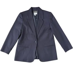 Sag Harbor 100% Wool Navy Blazer Women Petite 12P Tailored Single Button thumbnail 1