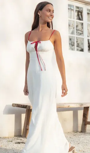 Petal & Pup GRACIE MIDI DRESS - OATMEAL Maxi Dress Size M thumbnail 1