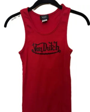 Von Dutch Vintage Y2K Vibrant Red Tank Top thumbnail 1