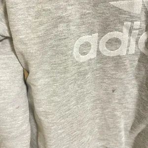 Adidas Originals Women Size Small Gray Crew Neck Sweatshirt Double Logo Pullover thumbnail 3