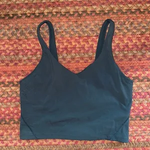 TEAL BASIC ATHLETIC TANK CROP TOP Blue Size M thumbnail 1
