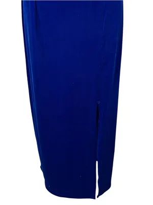 Vintage Aspeed Y2K 90s Strappy Velvet Icicle Beaded Maxi Dress Size Large thumbnail 7