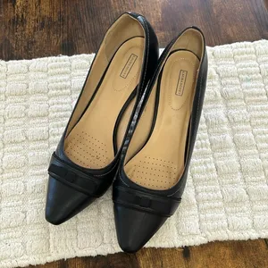 Laura Scott Pumps Size 10M Black Pointed Toe Bow Kitten Heel Shari‎ thumbnail 3