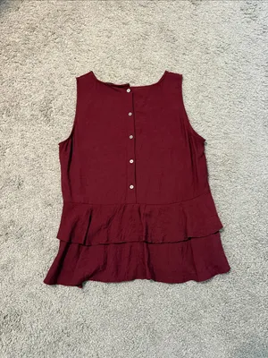 Loft Sleeveless Wine Red Women's Tank Top thumbnail 2