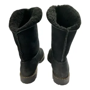 Sorel Suede Shearling Foldover Tall Black Boots Black Size 7M thumbnail 4