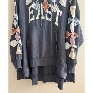 Free People Saint Sweatshirt Hoodie Tunic Top Embroidered Oversized‎ Size Small thumbnail 5