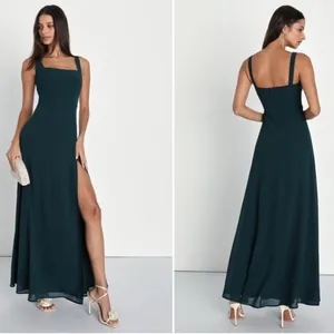 LULUS Prom Wedding Bridesmaid Romantic Flowy Sexy Elegant Chiffon Maxi Dress thumbnail 2