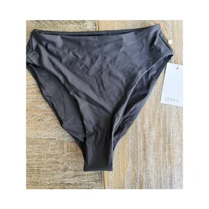 Quince NWT Italian Plunge Bikini Top and High-Rise High-Leg Bottoms Black Small thumbnail 6