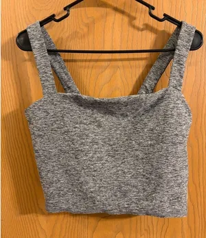 Vuori Women's Heather Gray Elevation Square Neck Crop Tank Top XL thumbnail 1