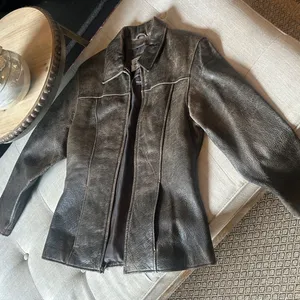 Pelle Studio Wilson’s Leather Thinsulate 3M 100% Brown Leather Acid Washed thumbnail 2