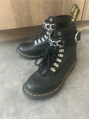 Dr. Martens 1460 Pascal Chain Leather Lace Up Boots Moto Goth Grunge Size 5 thumbnail 7