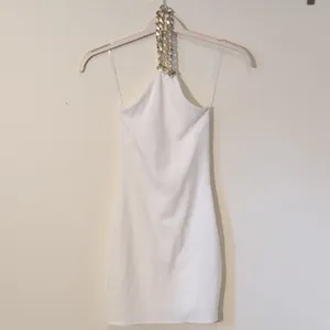 NWT Nookie Sz XS Scandal White Chain Halter Scuba Mini Party Dress Bridal Sexy thumbnail 3