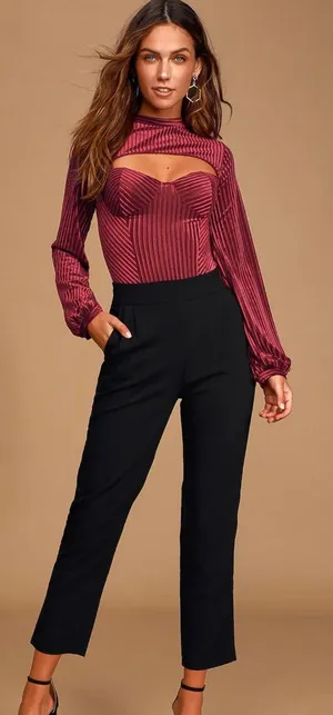 Maroon Body Suit thumbnail 1
