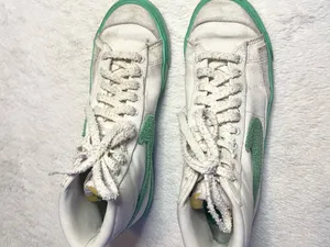 Nike Blazer Mid '77 Green Fade Chenille Swoosh Gum Sole High-Top Sneakers Size 9 thumbnail 5