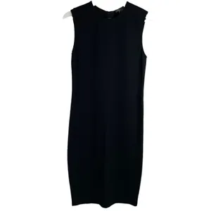 Vince Small Sheath Dress Black Sleeveless Ponte Knit Exposed Zip LBD Minimalist thumbnail 3