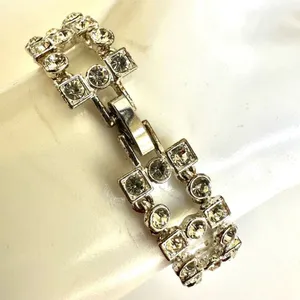 Silver tone rhinestone bracelet thumbnail 5