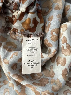 Miou Muse Leopard Satin Pencil Skirt in Gray & Brown thumbnail 7